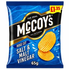 McCoy's Salt & Malt Vinegar Crisps 20x65g, £1.35 PMP