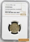 1913-D TYPE 2 Buffalo 5 Cents, NGC XF Details, Environmental Damage - #B58390