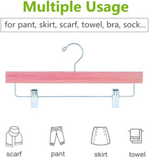 12 Pack American Red Cedar Wood Pants Hangers, Natural Cedar Wooden Slacks Sk...