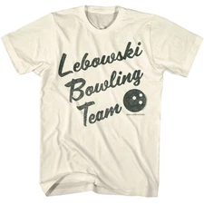 Big Lebowski Bowling Team Men's White T Shirt NEW 2025!!!!
