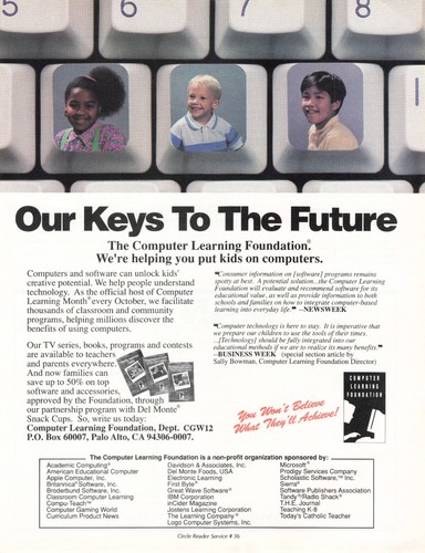 Computer Learning Foundation Advertisement Magazine Vintage Non-Profit Manta Ad - 第 1/2 張圖片