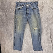 Vintage Levis 501 Jeans Mens Blue Made In USA Button Fly Straight Fits 32x28