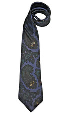 Liberty of London Dark Blue/Purple Paisley Silk Necktie Made in USA VNTG Y2K