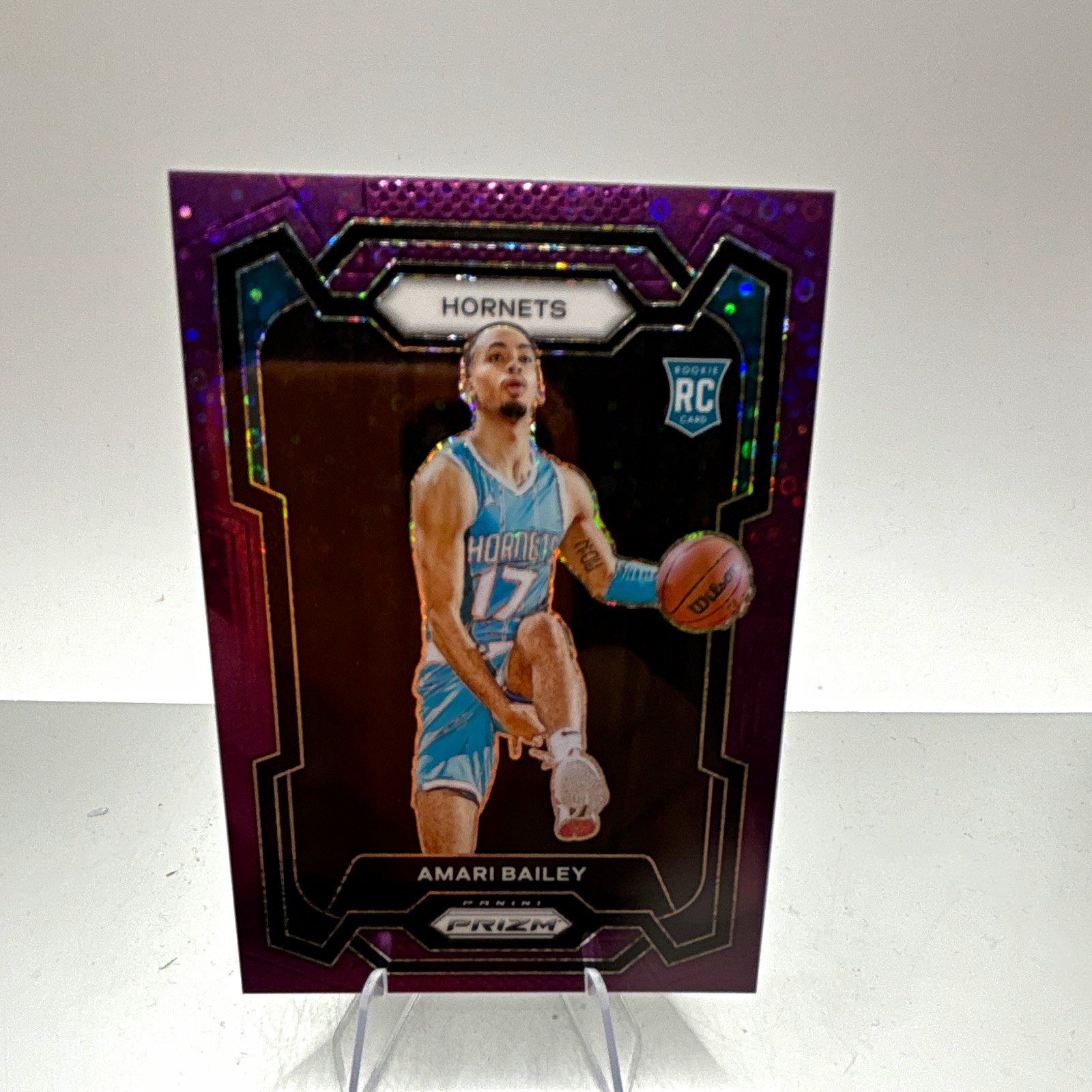 Panini 2023-24 Prizm Amari Bailey Hornets RC #162 Serial Numbered Purple /75