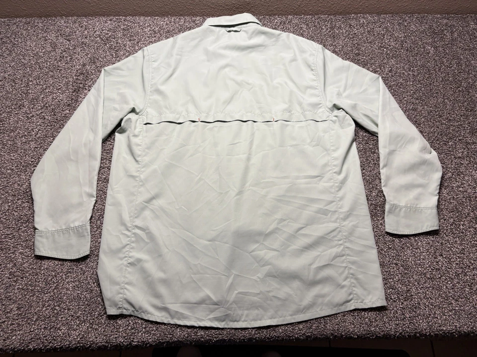 Simms Vented Shirt Mens XL Green Long Sleeve Button Up Zona Flyfishing - Image 2 of 4