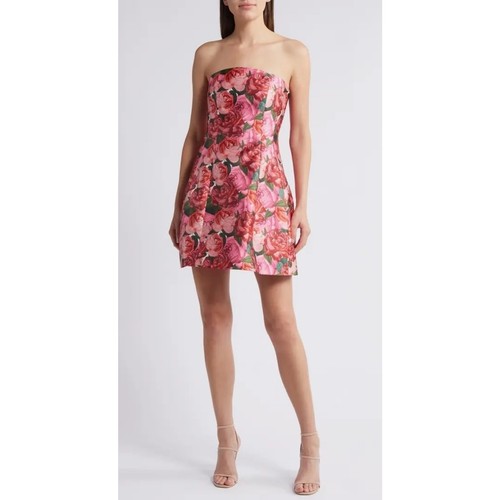 NUEVO CON ETIQUETAS SACHIN & BABI Alanna Rosa Calce y Acampanado Mini Vestido Floral Talla 4 Cóctel - Imagen 2 de 19