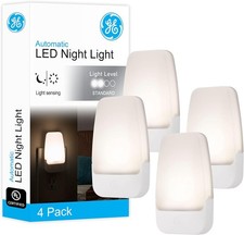 Plug In Night Light with Dusk to Dawn Sensor Warm White 3000K 4 Pack Model 46882
