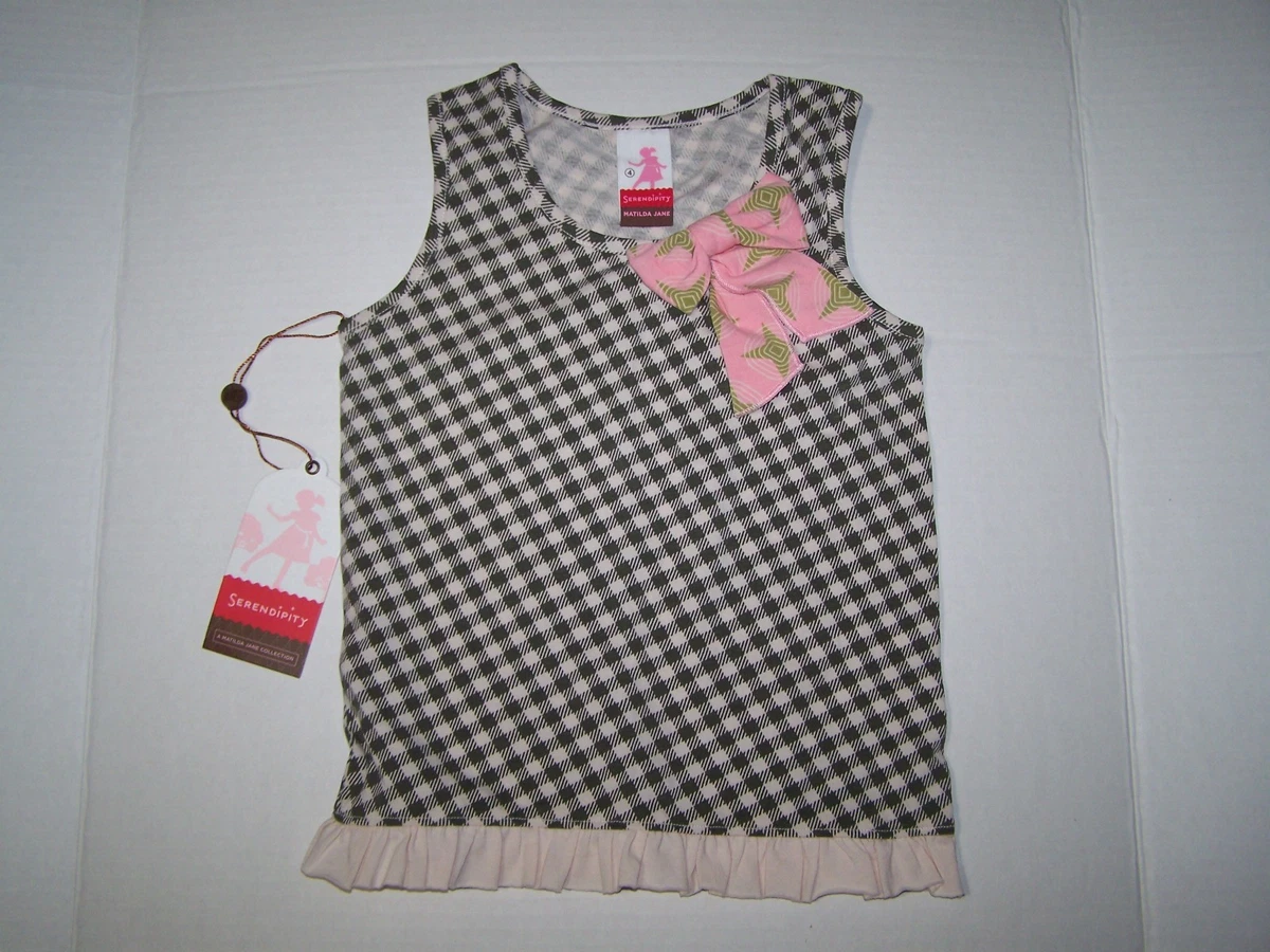 Débardeur Fille Noir à Cœurs Strass Argent & Rose - Taille 4, Neuf Avec étiquette (NWT)