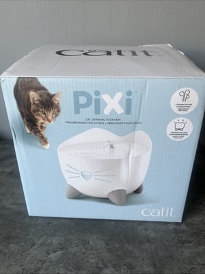 Catit Pixi White Cat Trinkwasser Brunnen Set Katze Kätzchen läuft gefiltert