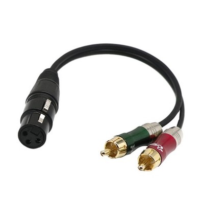 XLR Buchse auf 2 x Phono Stecker Cinch Stecker Adapter Splitter Kabel 30cm DE