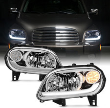 - Fit 2006-2011 Chevy HHR Halogen Type Headlights Headlamp with LED Bar Chrome H