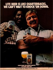 1982 • MILLER LITE BEER Print Ad • 1980s Bubba Smith Dick Butkus EA-39
