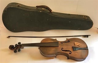 Antique Joh Bapt Schweitzer 4/4 Accoustic Violin W/ Case For Restoration Germany