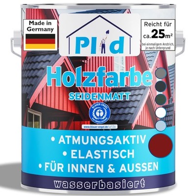 Holzfarbe 2,5l Schwedenrot, für ca. 25m² / Holzlack Schutzfarbe Schnelltrocknend