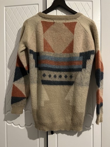 Maison Scotch Women’s Mohair Wool Aztec Jumper Small Boho 8 10 12 Oversized - Picture 8 of 9