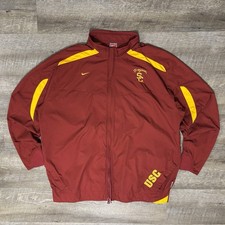Y2K Nike USC Trojans Jacket Men's XL Red Full Zip Embroidered 2000's READ