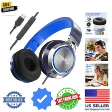USB C Headphones Wired with Mic  Volume Control, Noise Isolating Over-Ear He...