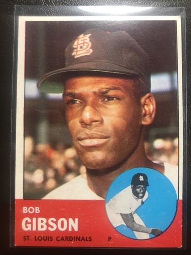 Bob Gibson 1963 Topps Vintage Baseball Card #415 SHARP CLEAN!! CARDINALS BEAUTY
