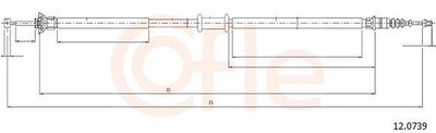 COFLE Seilzug, Feststellbremse 12.0739 passend für FIAT LANCIA