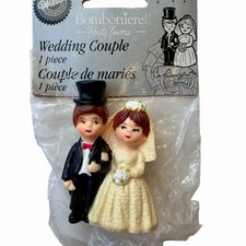 Vintage Wilton Mid Century Bride and Groom Cake Topper- New In New Package