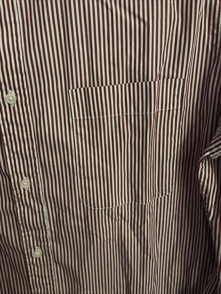 UNIQLO PARA HOMBRE 100 % algodón rojo/blanco rayas abotonadas talla grande Foto 2 de 4
