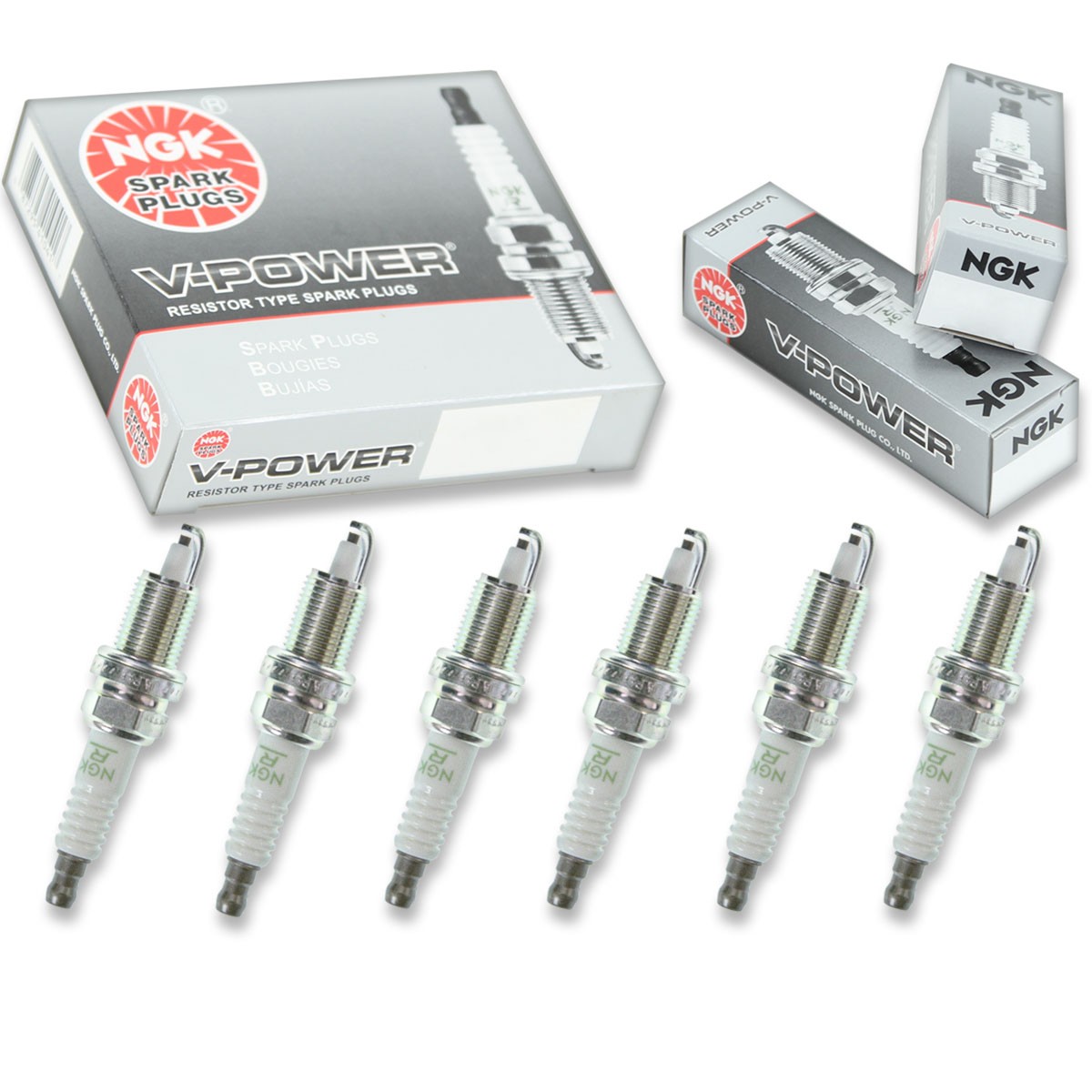 6pcs NGK 5077 V-Power ZGR5A ATV Spark Plug Tune Up Kit Set ud