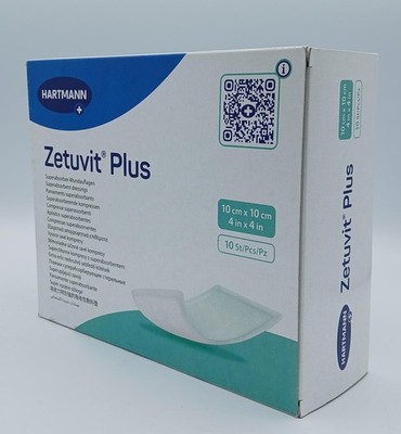 ZETUVIT Plus extrastarke Saugkomp.ster.10x10 cm Inhalt: 10 ST REF 413710
