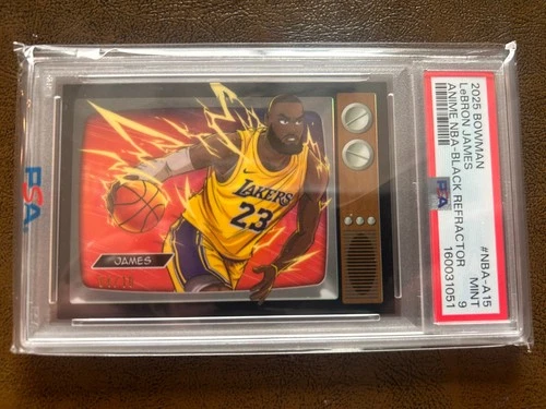 2025-2026 Bowman Chrome Anime Black Refractor #15 LeBron James 04/10 PSA 9 MINT