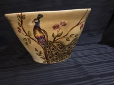 "PEACOCK" TABLETOPS UNLIMITED LARGE FRUIT Serving BOWL Discontinued Pattern