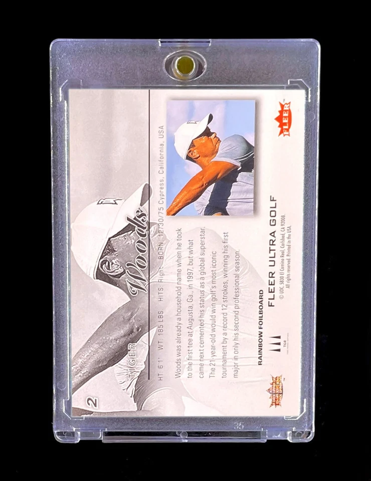 HOLO REFRACTOR ARCO IRIS PLATEADO TIGER WOODS Fleer Ultra No Automático Golf - EE. UU. Foto 4 de 4