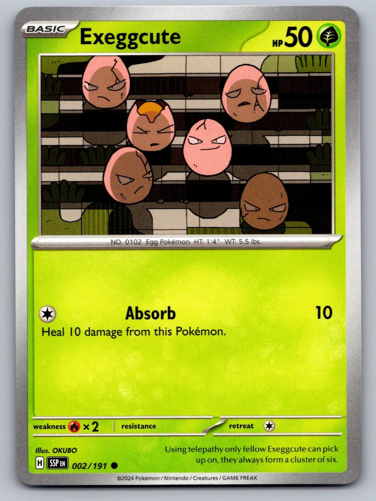 Exeggcute 002/191 Common Surging Sparks Pokemon Near Mint