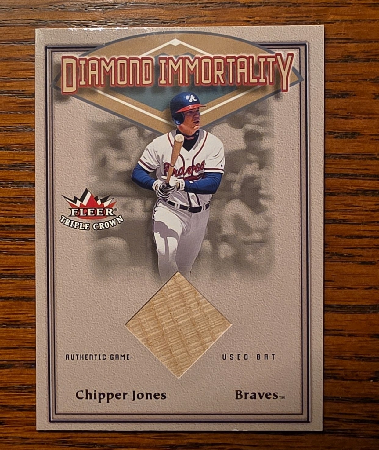 Fleer 2002 Triple Crown Diamond Immortality Chipper Jones DI-BA MEM Braves