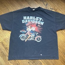 Harley-davidson Men's Black and Red T-shirt