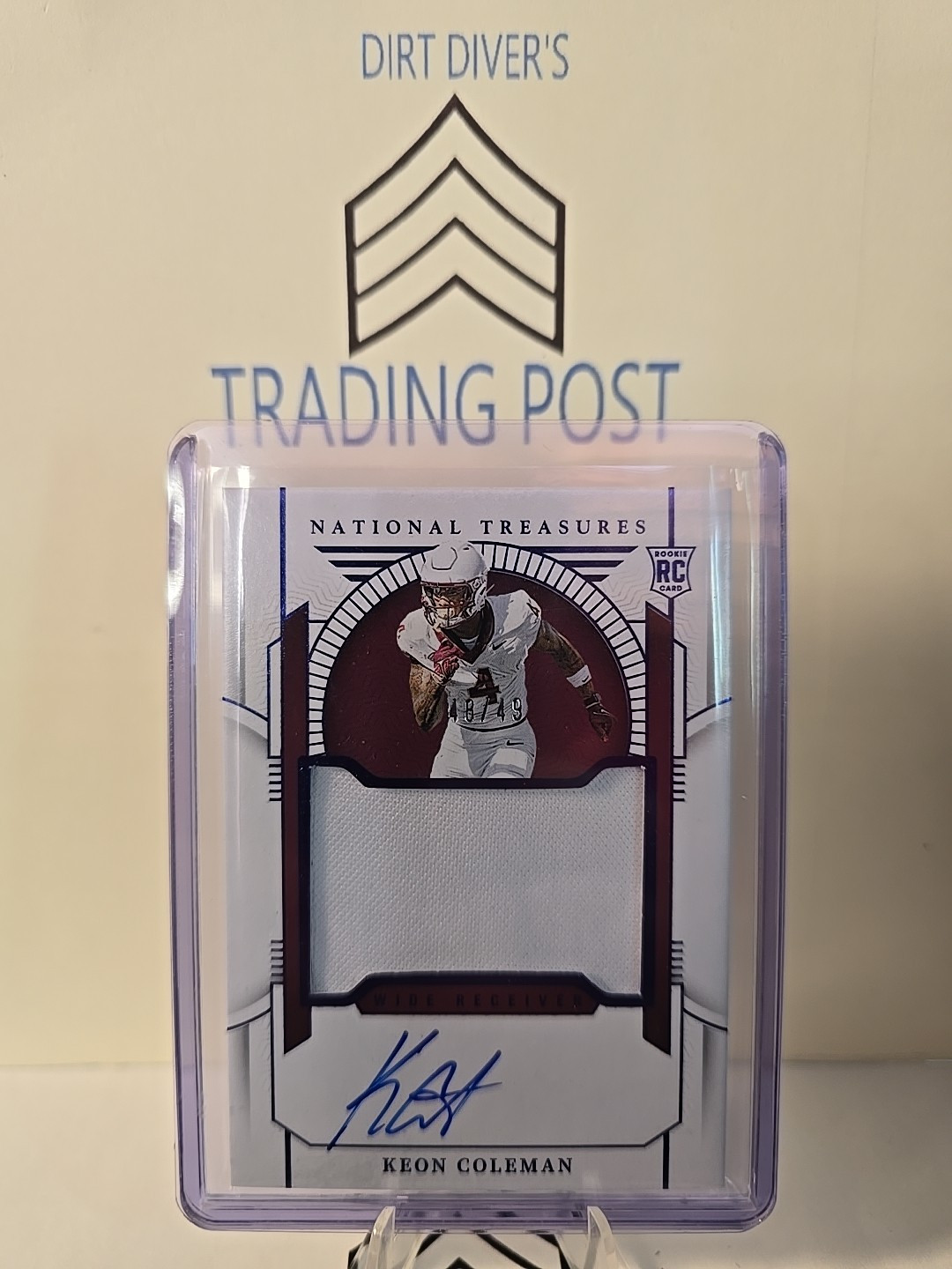 2024 Panini NT Collegiate Keon Coleman #49 Blue /49 Auto Relic RC