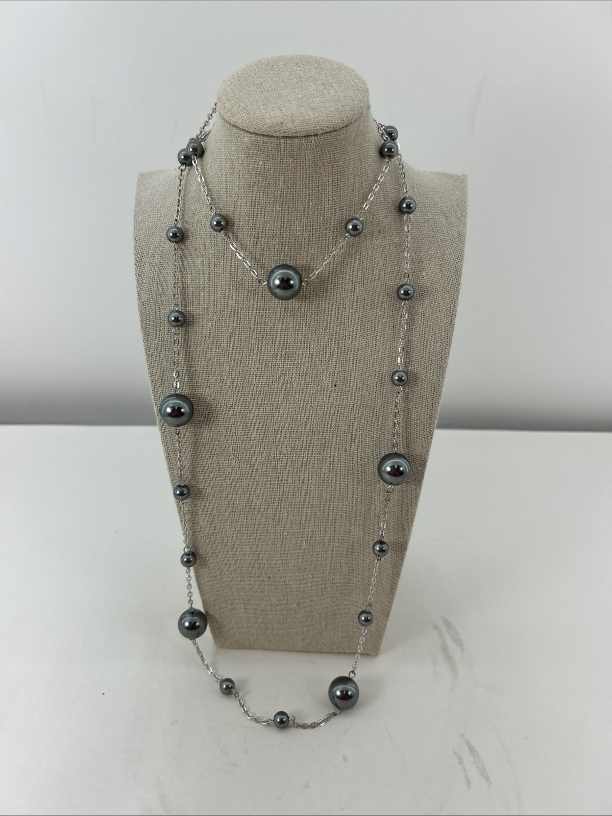 42” Silver Adjustable Necklace EUC - image 6