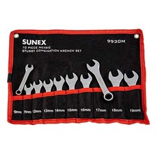 Sunex 9930m Metric Stubby Combination Wrench Set 10-piece