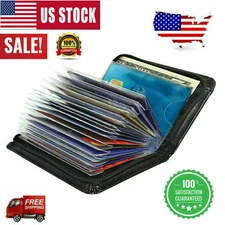 Secure Lock RFID Blocking Wallet Men Women Slim Money Credit Card Holder Leather