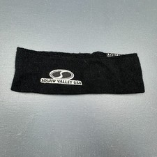 Squaw Valley USA Black Knit Headband Ski Resort Outdoor Warm Made in USA Winter