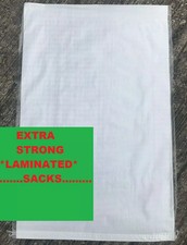LAMINATED White Woven EXTRA STRONG POLYPROPYLENE PP Bag Sack Rubble heavy duty