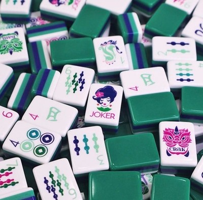 DARK GREEN 4 Layer Acrylic Mahjong Tiles Full American Set 160 Tiles US SELLER