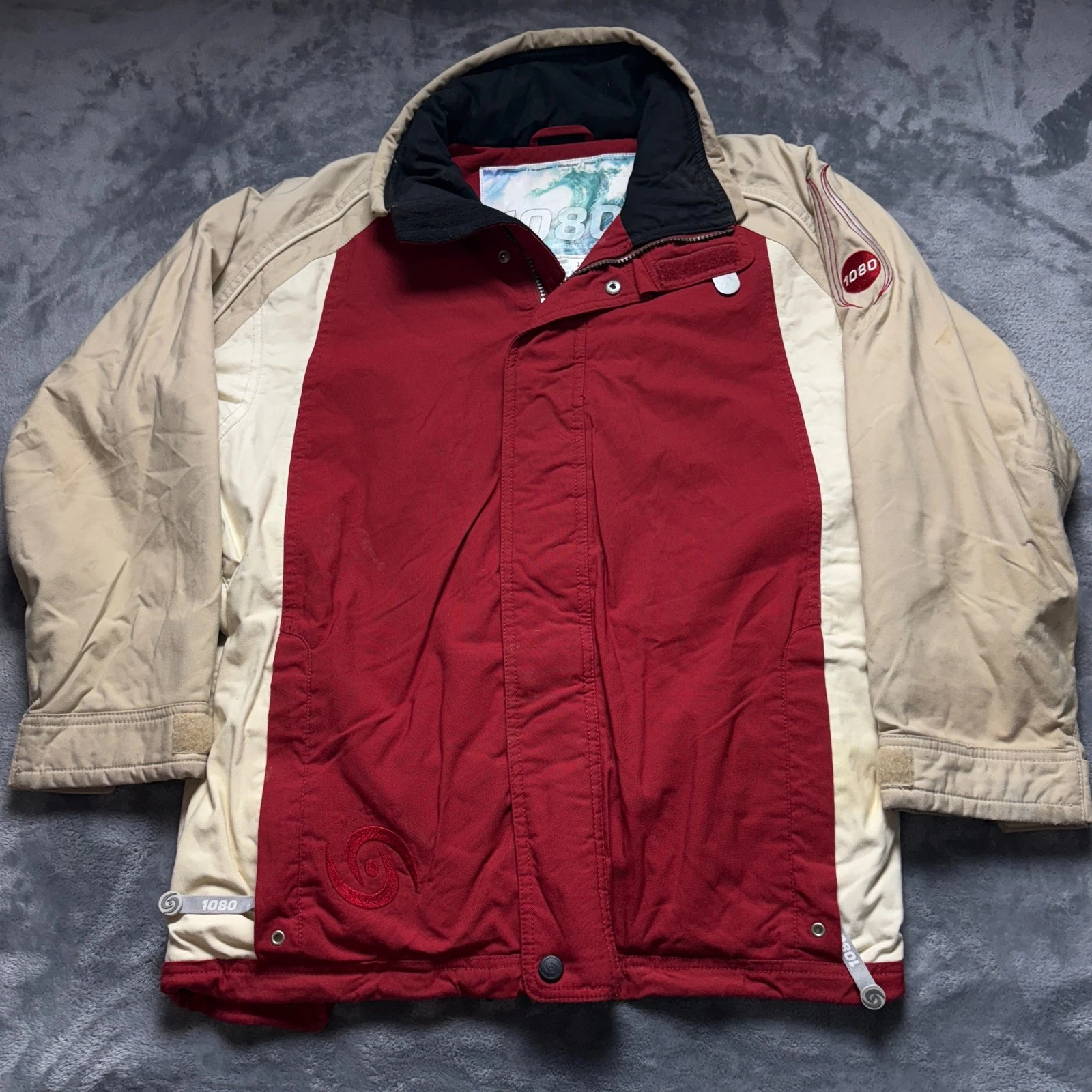 Vintage 1080 Original Snow Apparel Jacket Womens 14 Beige Red Thinsulate Ultra