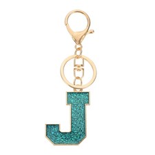 Initial Letter Keychain, A-Z Alphabet Keyring Letter J Metal Key Chain, Blue