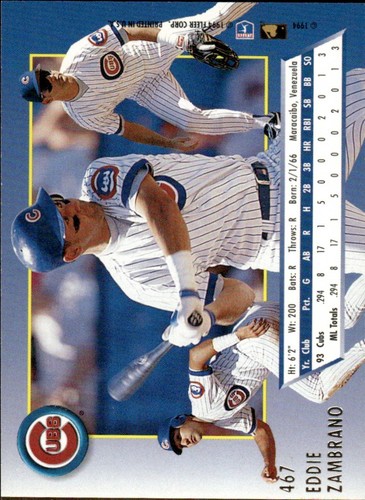 Eddie Zambrano 1994 Ultra Rookie Chicago Cubs - Photo 2 sur 2