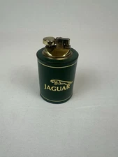 Very Rare Vintage Jaguar Table Cigarette Lighter Real Leather Made In England
