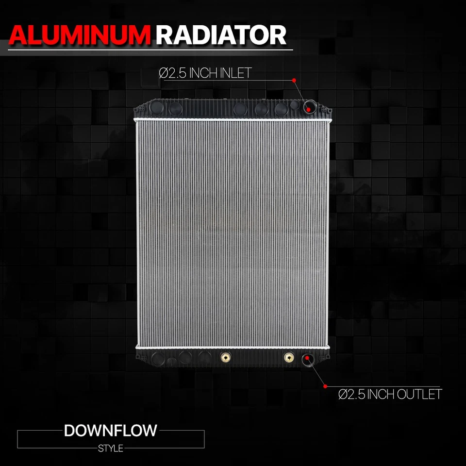 [2 filas] Radiador de aluminio estilo OE para 07-14 Volvo VNL 10,8/11,9/12,1/14,9/16,1 L Foto 2 de 4