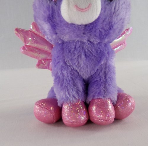 TySilk Beanie Boos Athena Plush Toy 7" Pegasus Unicorn Wings 2019 Purple Shiny - Picture 5 of 13