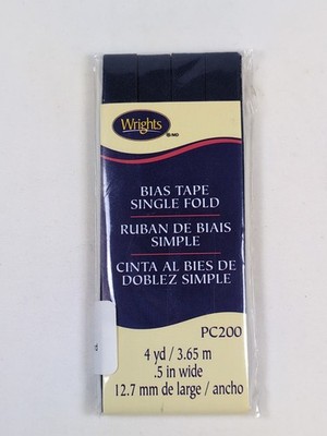 Wrights Bias Tape Single Fold 4yd x 0.5'' - Navy - 117-200-055