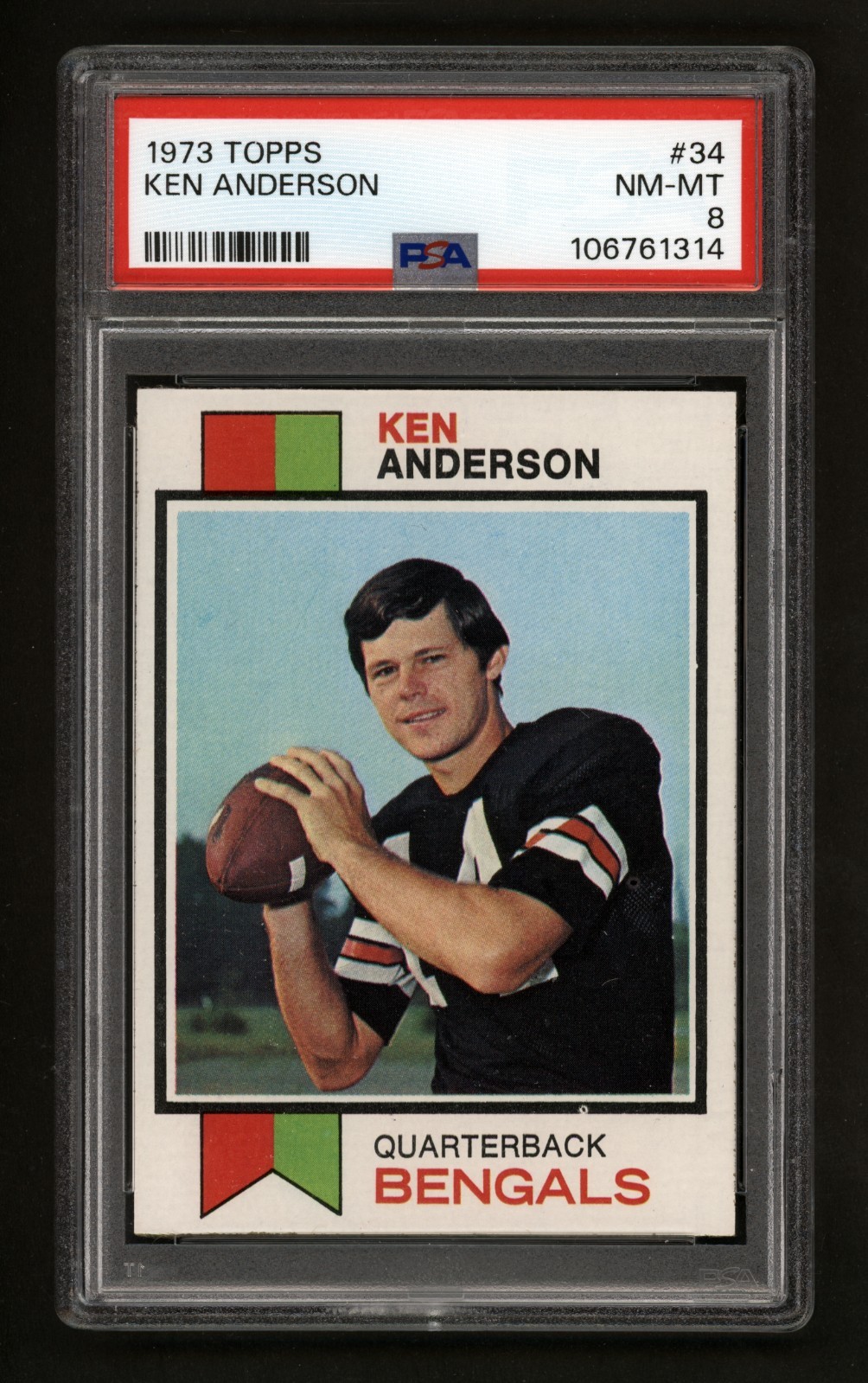 1973 TOPPS #34 KEN ANDERSON ROOKIE CARD PSA 8 NEAR MINT-MINT