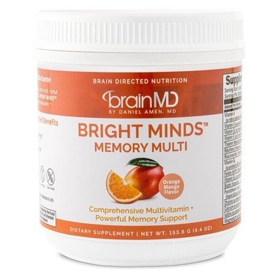 BRAINMD Bright Minds Memory Multi Powder Gluten Free Sugar Free 5.4 oz