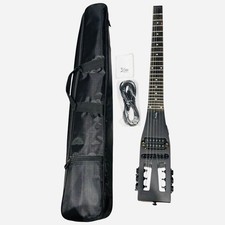 Anygig Travel Electric Guitar Black 25.5" Scale with Soft Case and Accessories